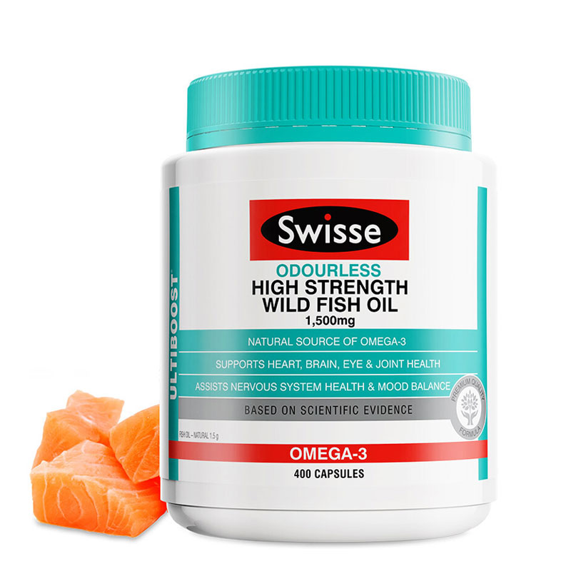 澳洲Swisse Omega-3深海鱼油软胶囊 1500mg*400粒